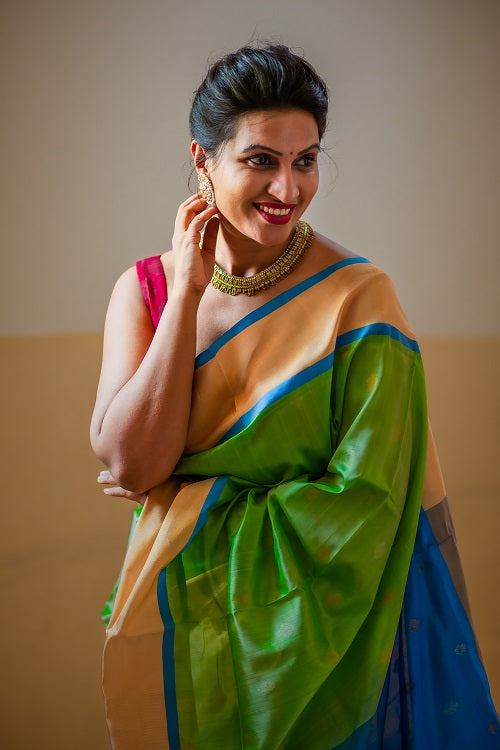 RagaSudha - Handwoven Uppada Silk Saree | SILK MARK CERTIFIED | SHOBITAM