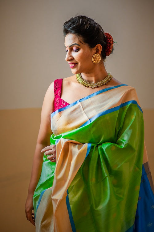 RagaSudha - Handwoven Uppada Silk Saree | SILK MARK CERTIFIED | SHOBITAM