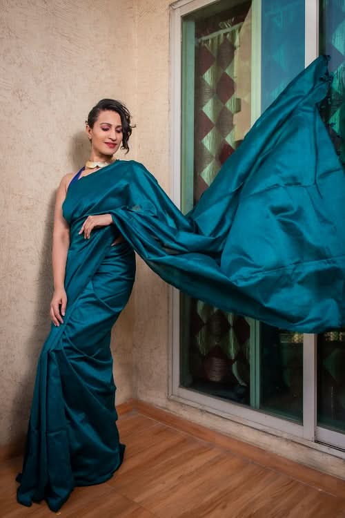Emerald Green Mul Cotton Saree-SHOBITAM