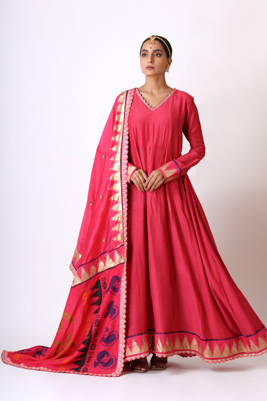 PRANAY PINK ANARKALI SET (set of 2)