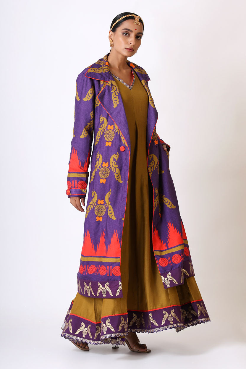 PRATEETI PURPLE TRENCH COAT | SHOBITAM