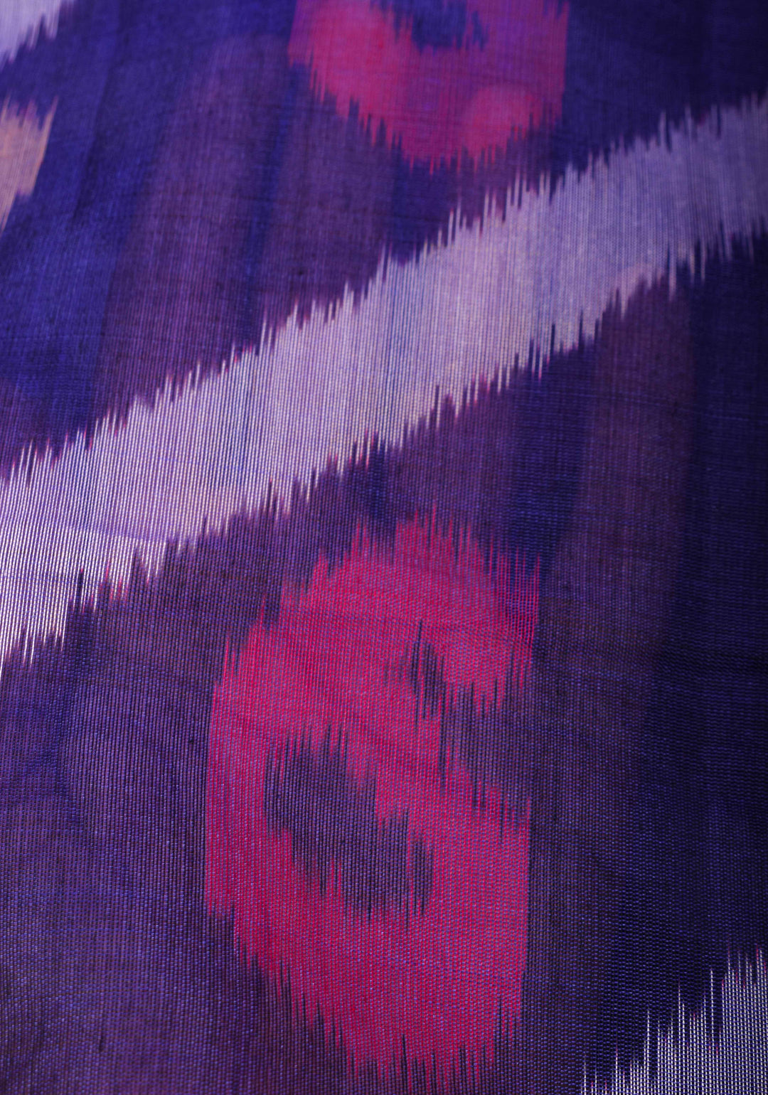 Deep Blue Handwoven Ikkat  Silk Cotton Saree with Contrast Border