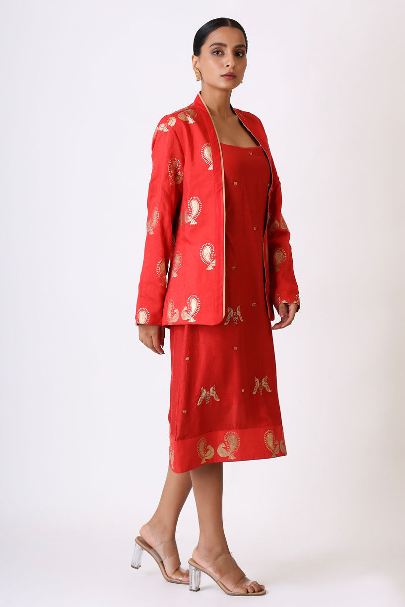 PREM RED DRESS SET (set of 2) | SHOBITAM