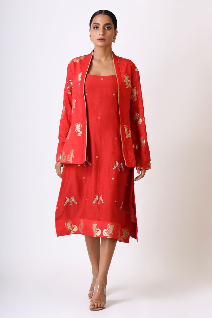 PREM RED DRESS SET (set of 2) | SHOBITAM