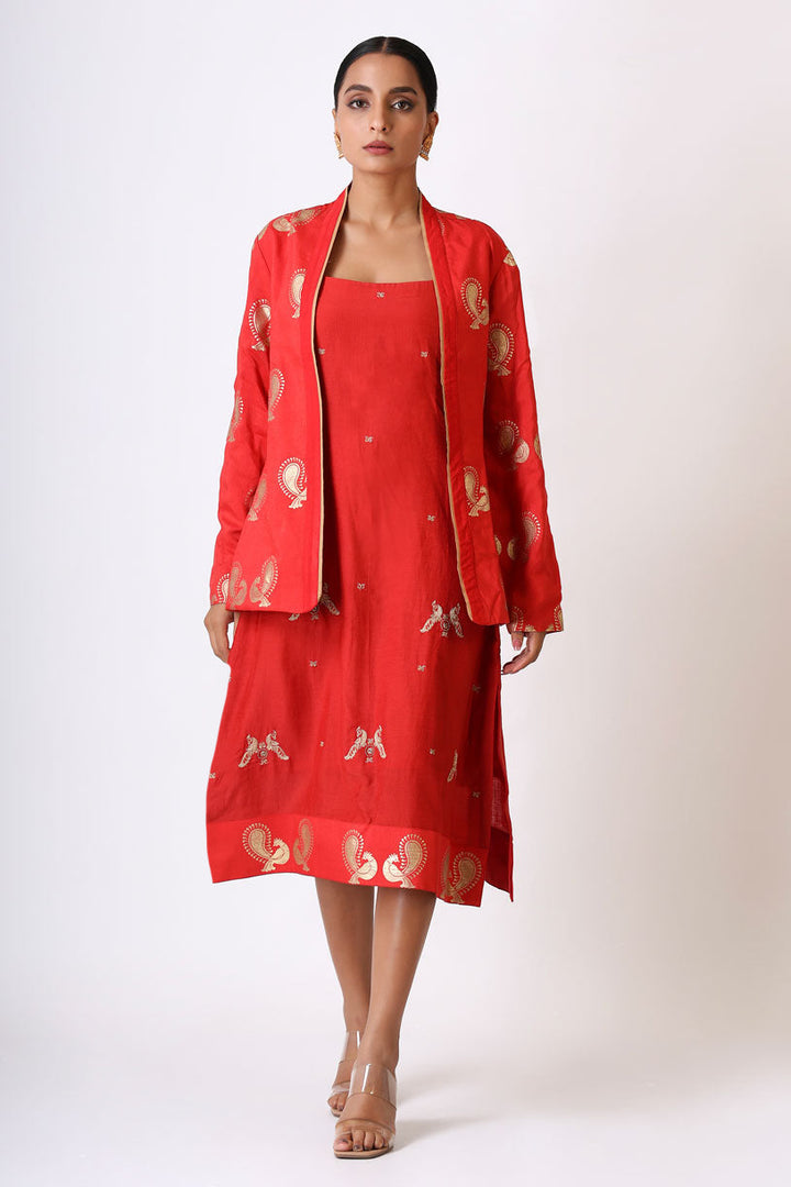 PREM RED DRESS SET (set of 2) | SHOBITAM