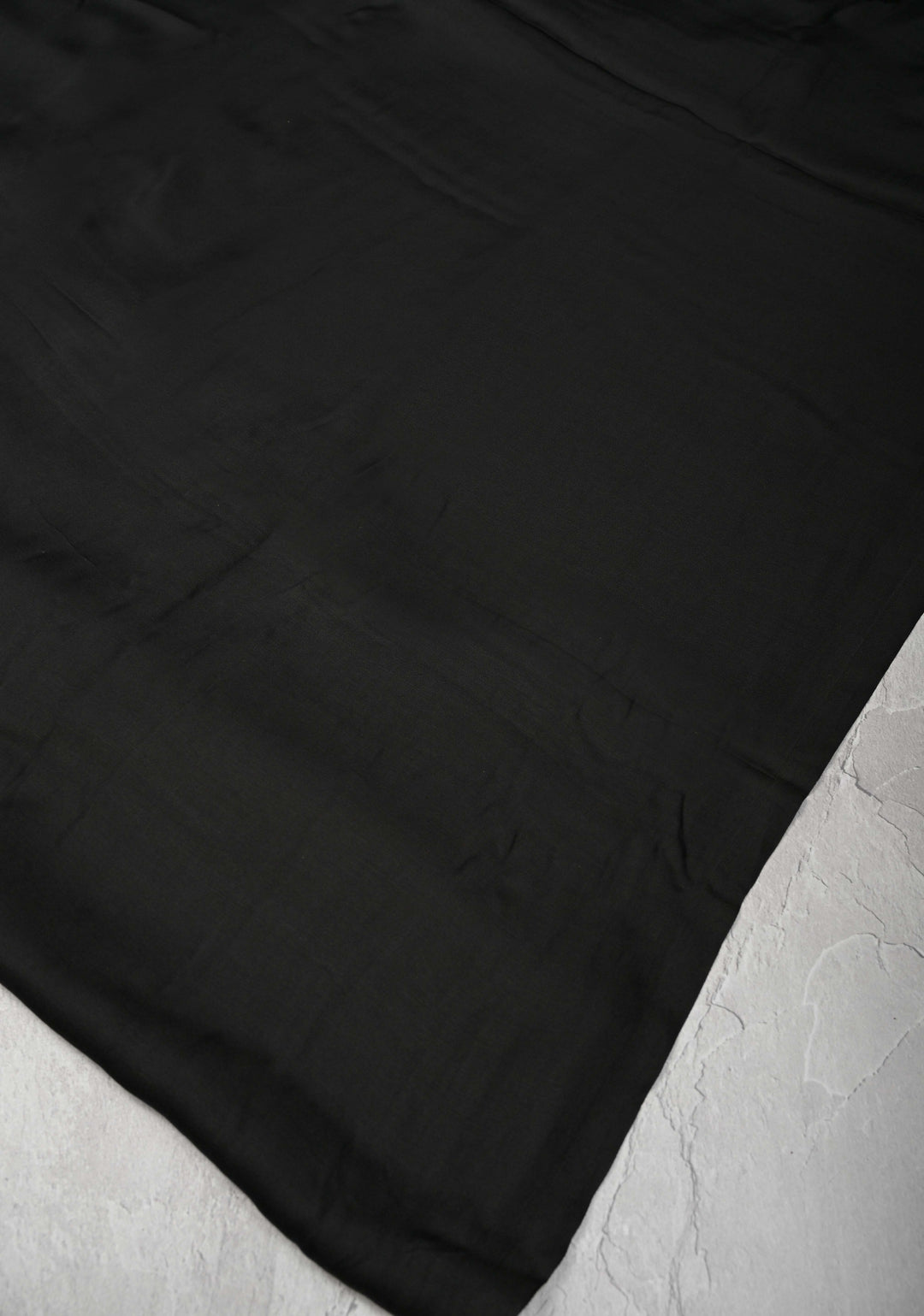 Black Modal Silk Saree with Crushed Lagda Zari Pallu