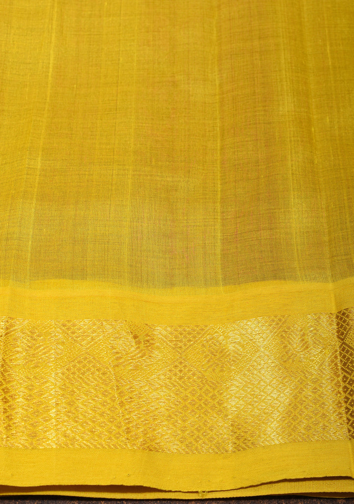 Warm Purple Kanchi Silk Cotton Saree with Golden Zari Border and Rich Pallu
