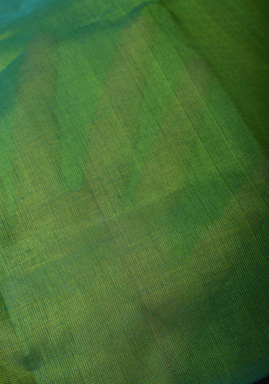 Korvai Handloom weave Green and Black Kanchi Silk Cotton Saree with Contrast Borders