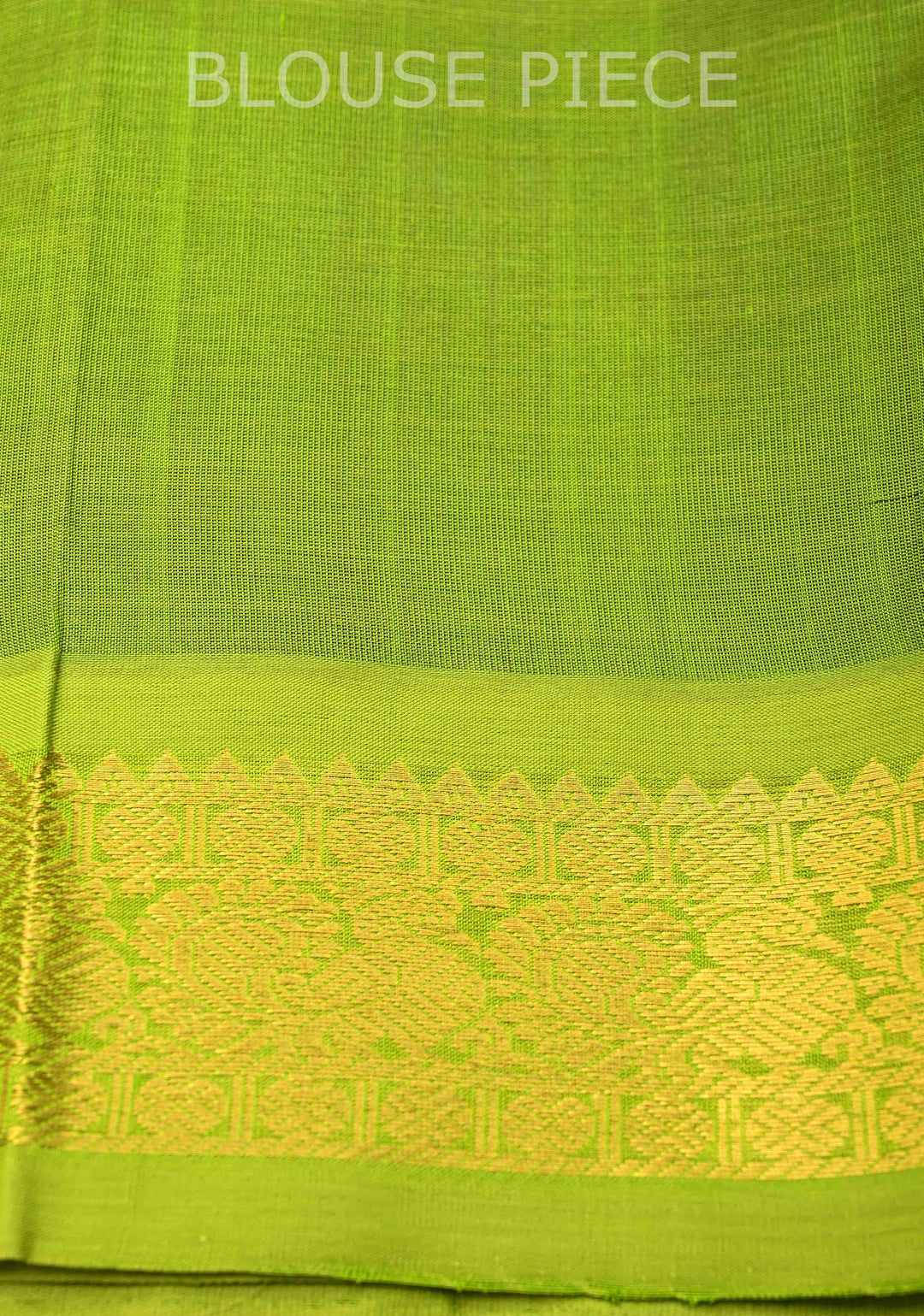 Royal Blue Kanchi Silk Cotton Saree with a Contrast Lime Green Zari Border, Korvai Handloom Saree