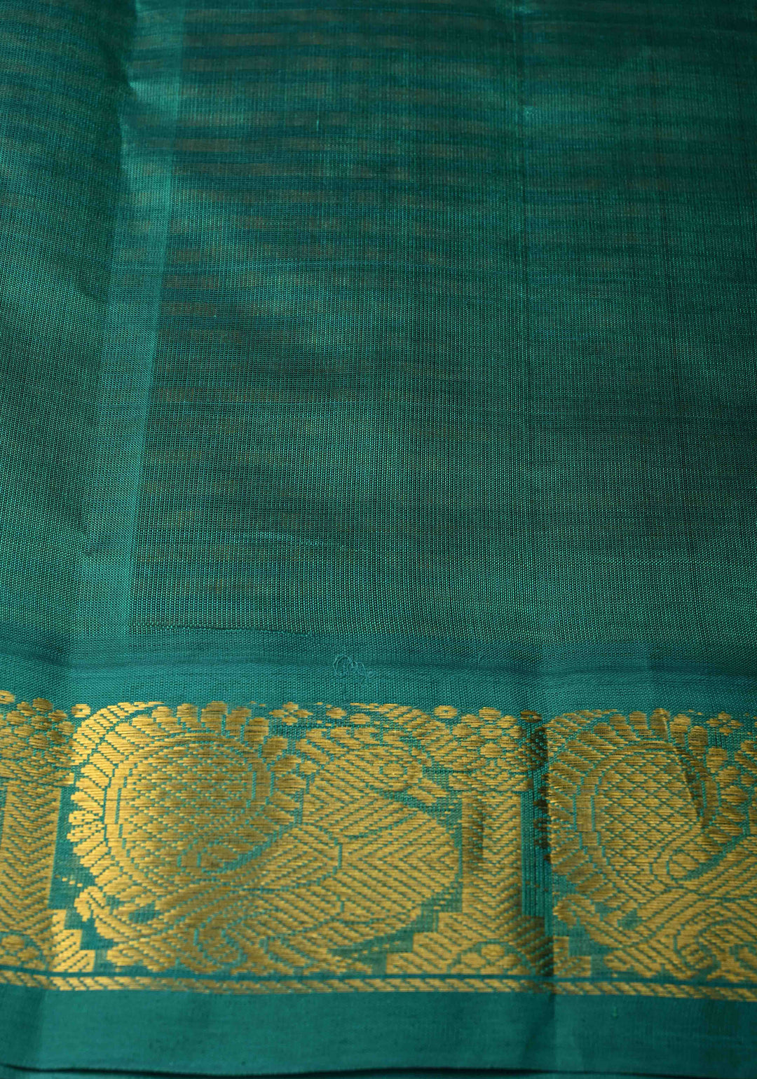 Yellow-Brown Gingham Checks Koravi Kanchi Silk Cotton 100% Handloom Saree with Contrast Zari Border
