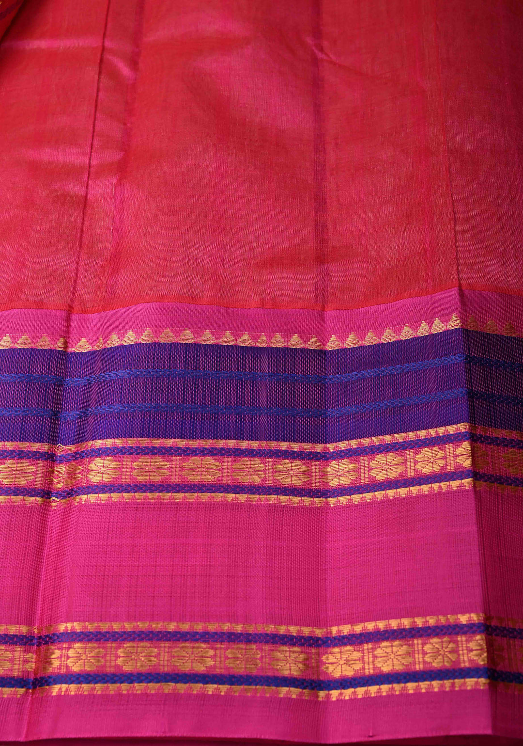 Pista Green Koravi Lakshadeepam Kanchi Silk Cotton Saree with Contrast Zari Borders