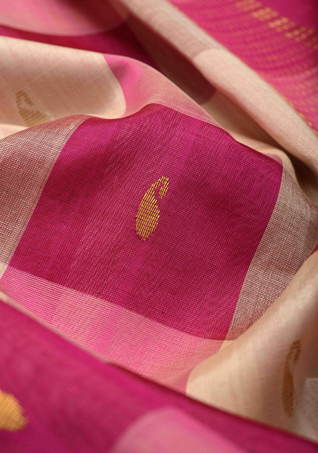 Multicolor Palum Pazhamum Kanchi Silk Cotton Saree with Paisley Buttas and Zari Border