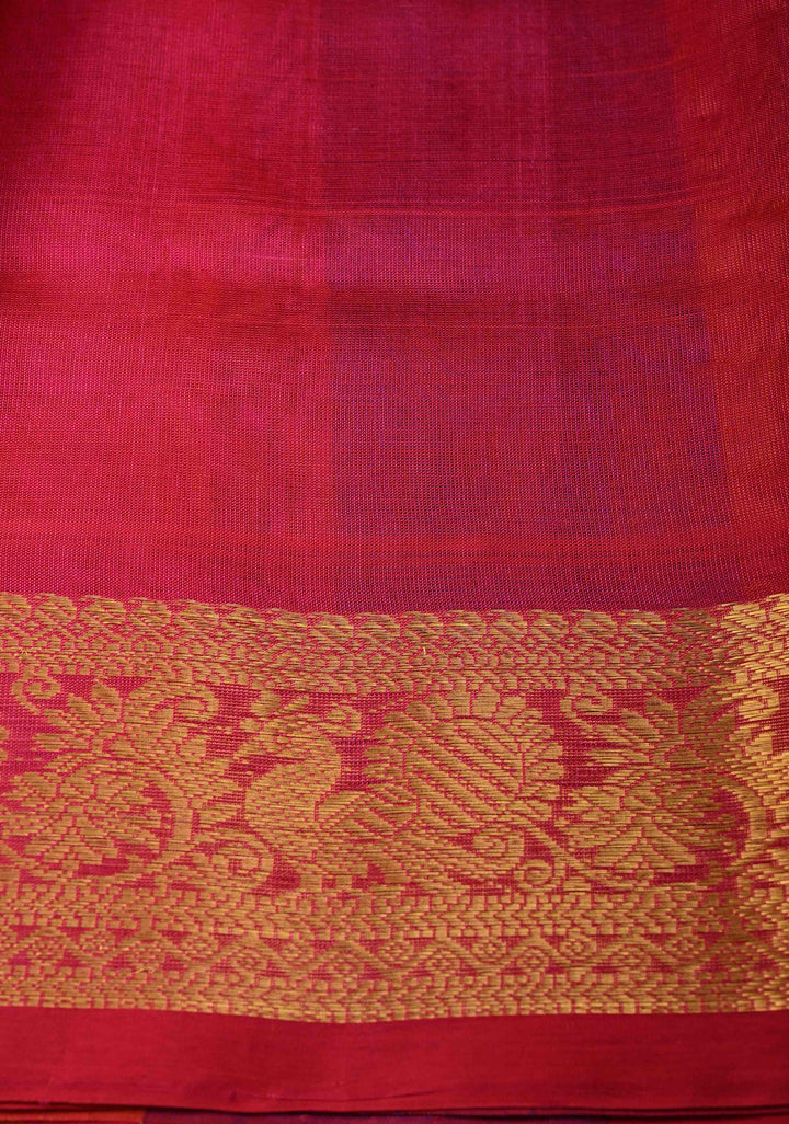 Multicolor Palum Pazhamum Kanchi Silk Cotton Saree with Zari Buttas and Zari Border