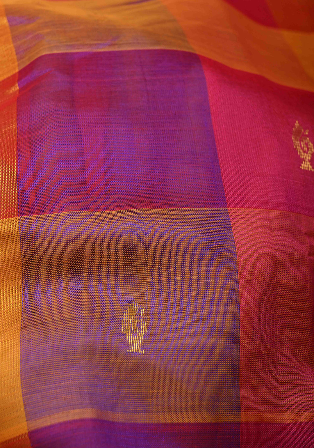 Multicolor Palum Pazhamum Kanchi Silk Cotton Saree with Zari Buttas and Zari Border
