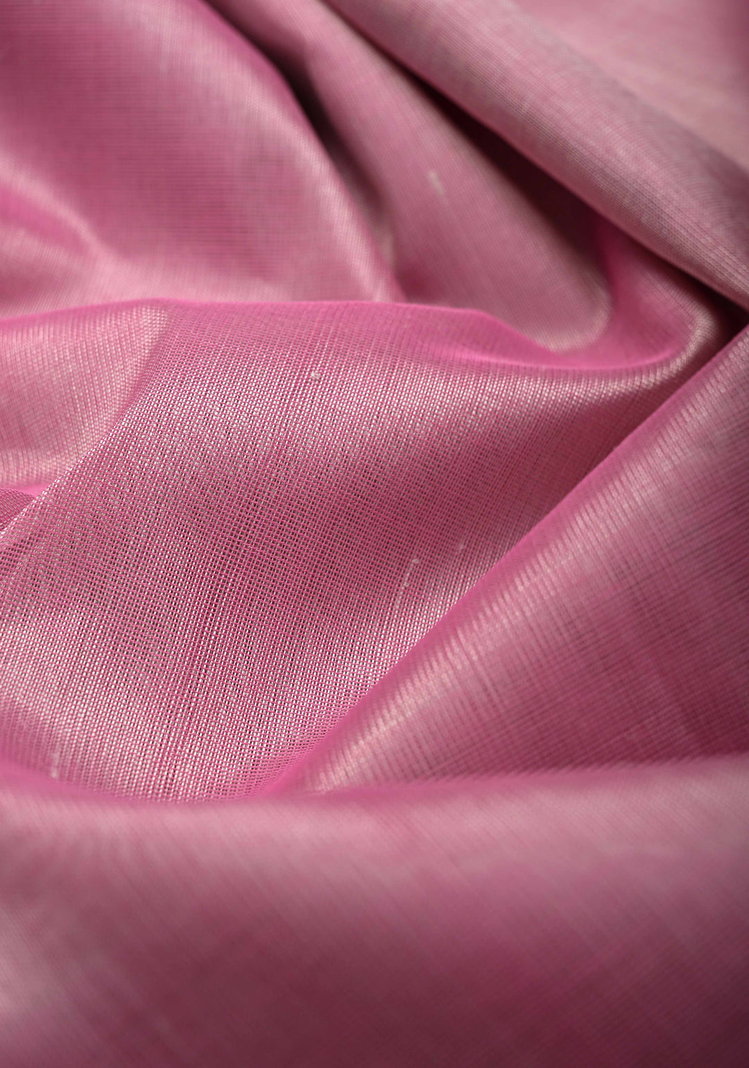Bubblegum Pink Kanchi Silk Cotton 100% Handloom Saree with Contrast Zari Border