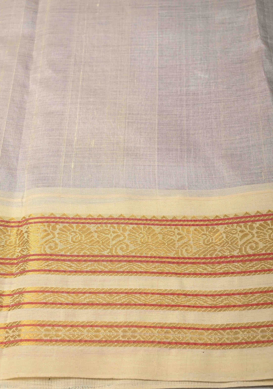 Exquisite purple Koravi Kanchi Silk Cotton 100% Handloom Saree with Contrast Zari Border