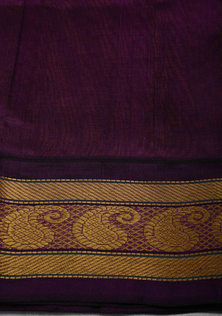 Mustard Yellow Koravi Kanchi Silk Cotton 100% Handloom Saree with Ganga Jamuna Border