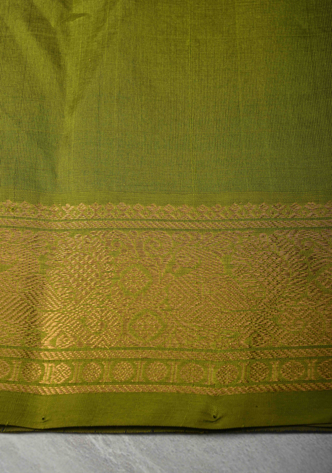 Sapphire Blue Zari Checks Kanchi Silk Cotton Saree with Anna Pakshi Motif and Zari Border