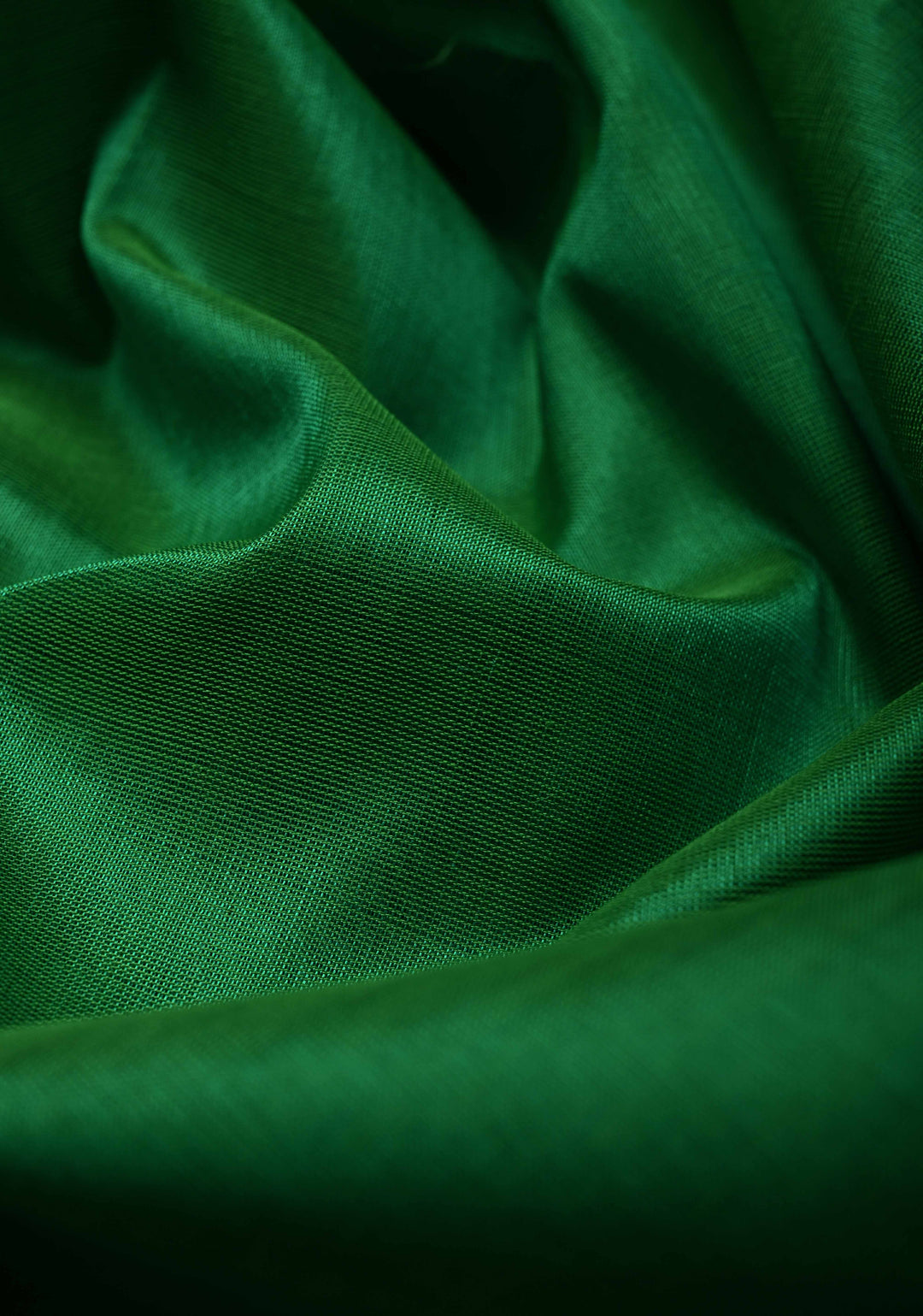 Bright  Green Korvai Kanchi Silk Cotton Handloom Saree with Contrast Zari Border