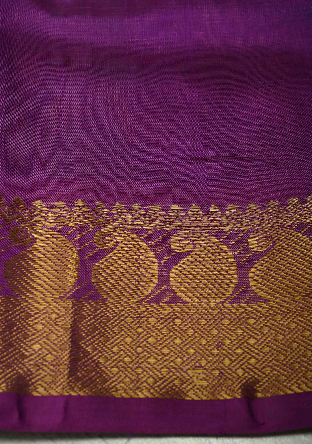 Multicolor Kanchi Silk Cotton Saree with Rangkaat Design and Contrast Zari Borders