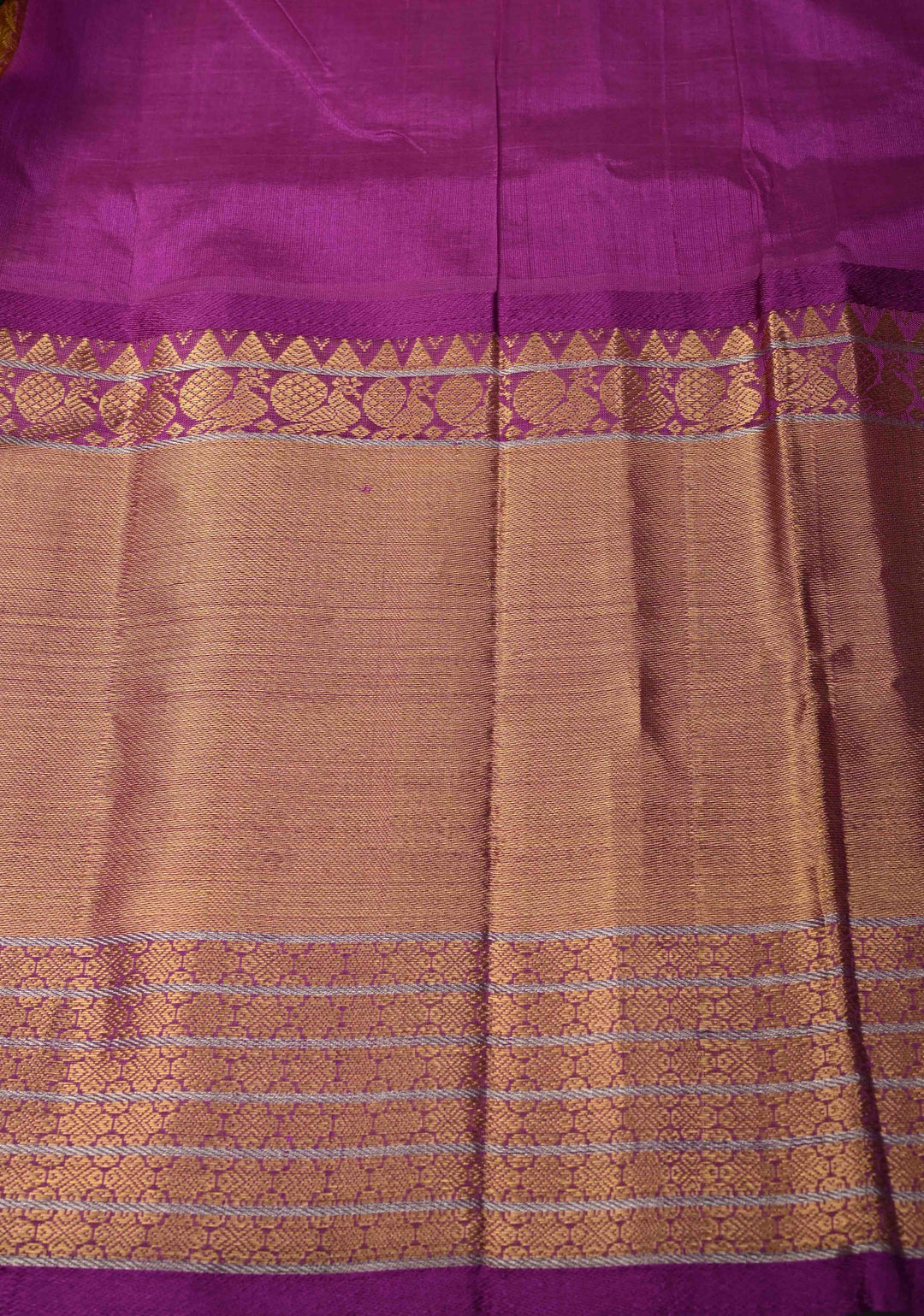 Chartresuse Kanchi Silk Cotton 100% Handloom Saree with Trellis jaal and Contrast korvai Zari Border