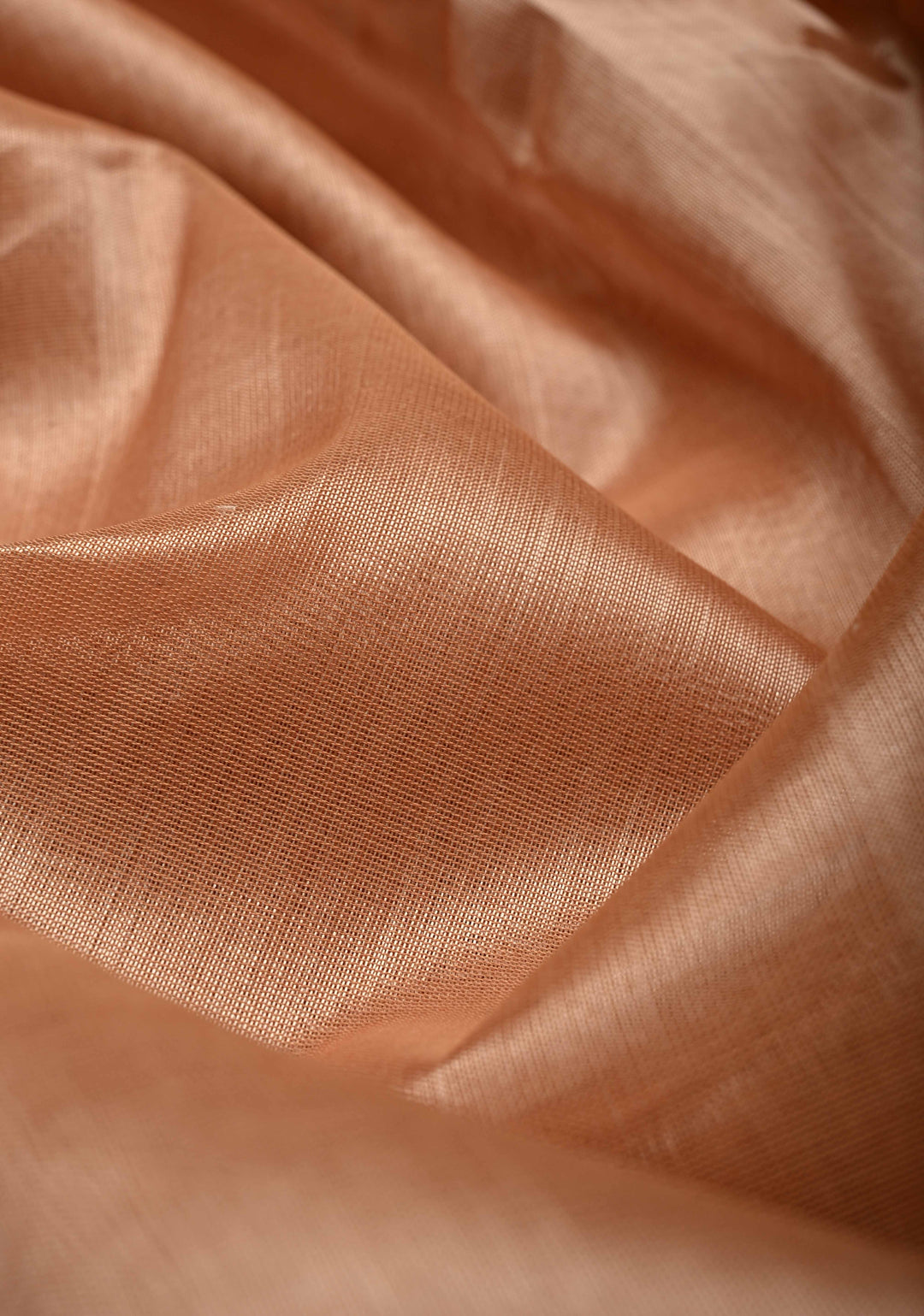 Pinkish Tan Korvai Kanchi Silk Cotton 100% Handloom Saree with Contrast Zari Border