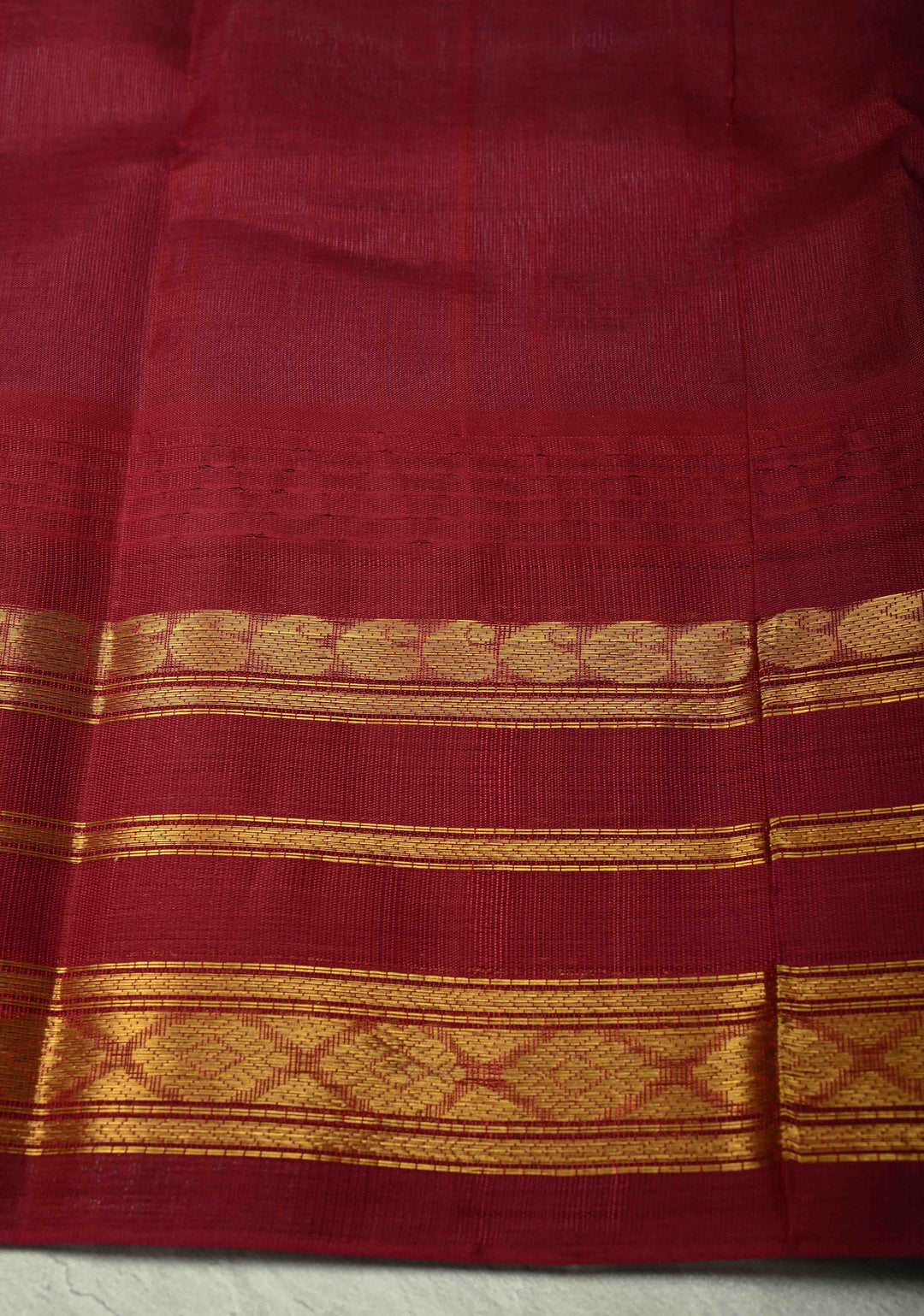 Gray Kanchi Silk Cotton 100% Handloom Saree with Contrast Zari Border