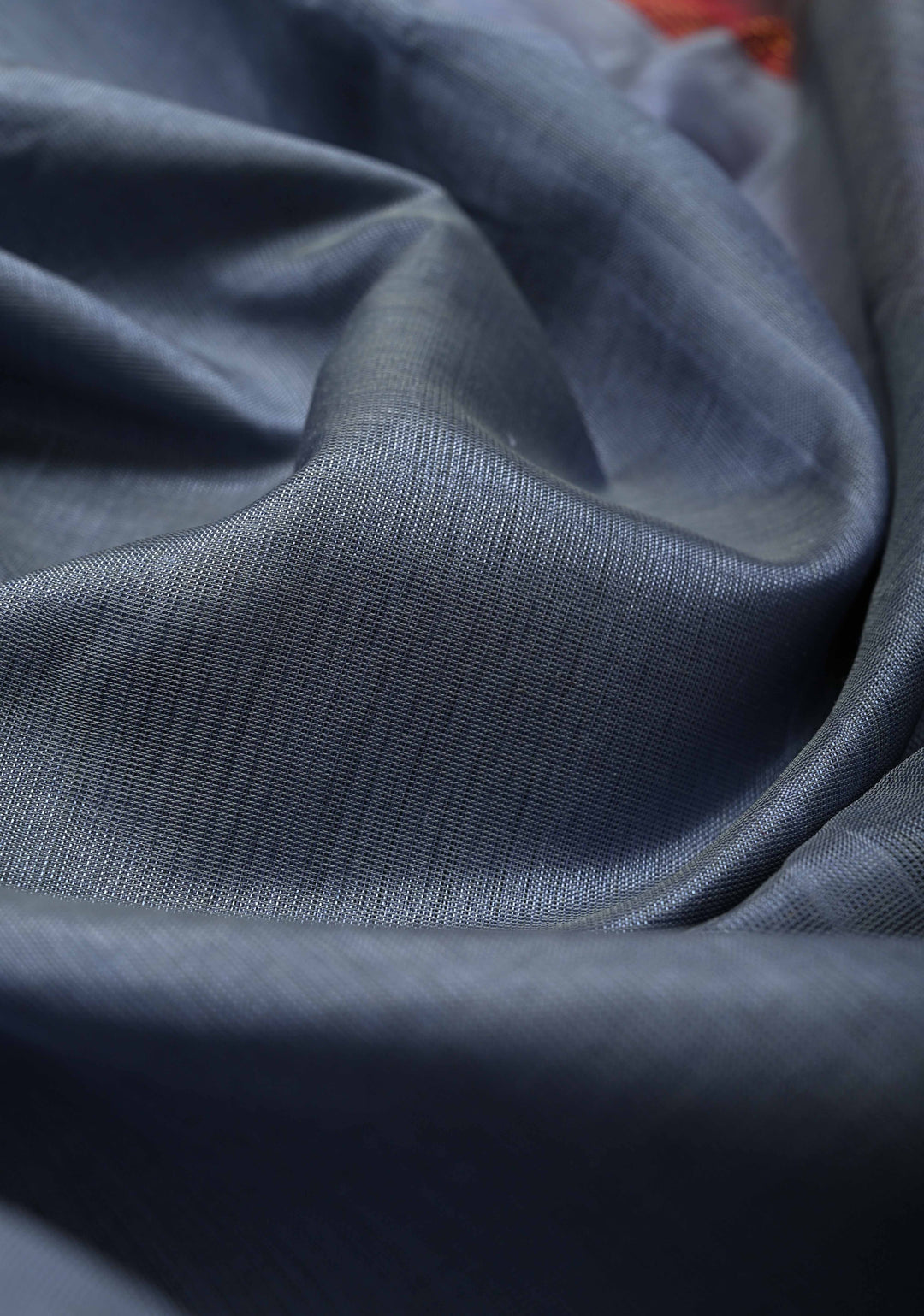 Gray Kanchi Silk Cotton 100% Handloom Saree with Contrast Zari Border