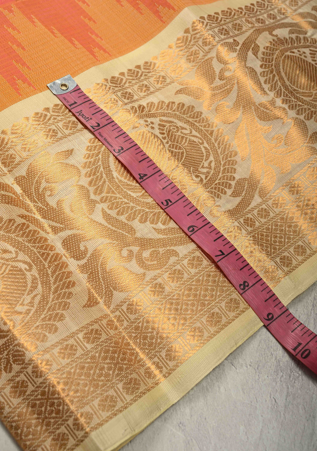 Pink Dual tone Vairaoosi Zari Stripes on Kanchi Silk Cotton Handloom Saree with Zari Buttis and Contrast Zari Border | SHOBITAM