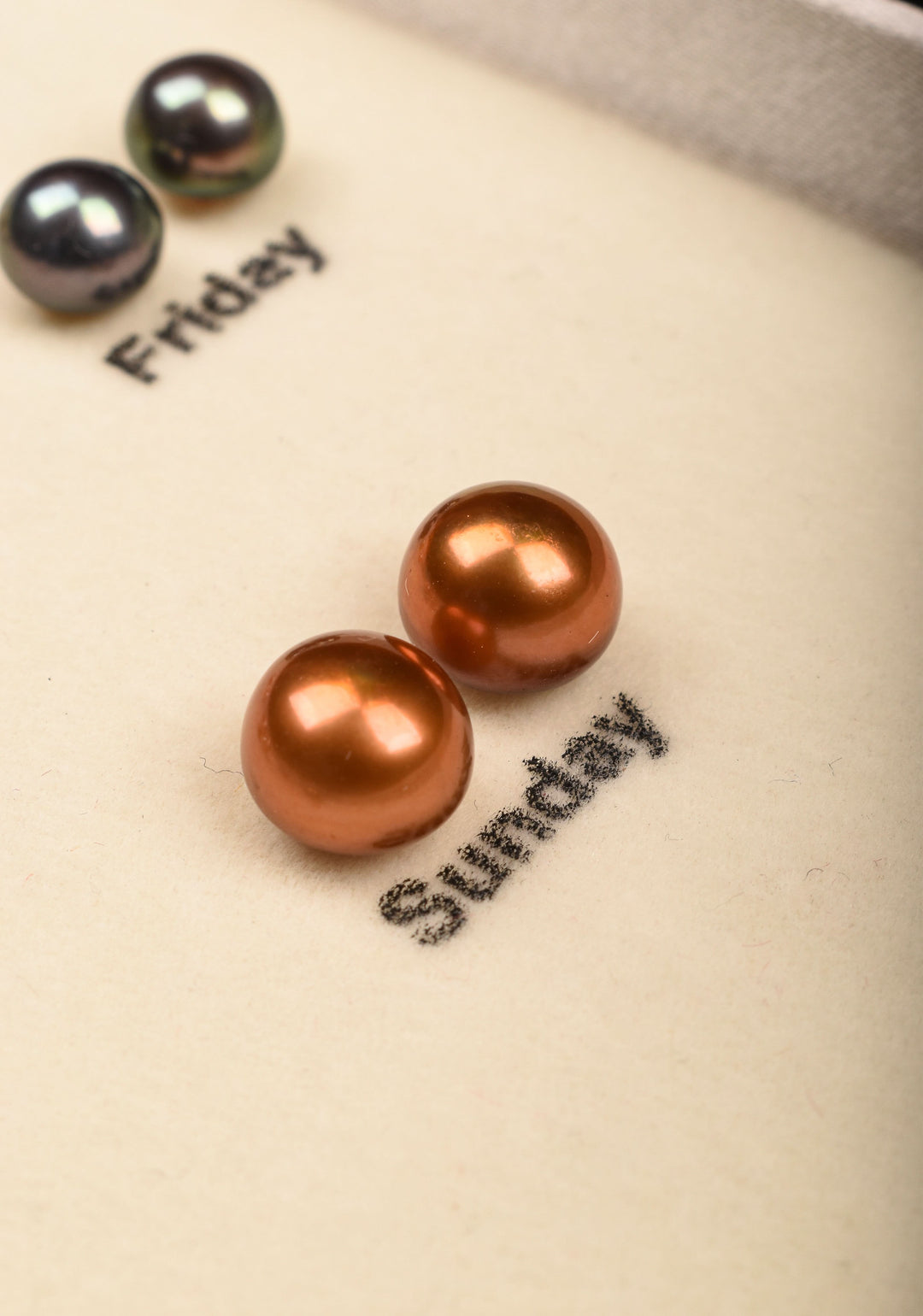 7 Color Pearls - Set of 7 earrings, Week Long Chromatic Journey with Pure Pearls