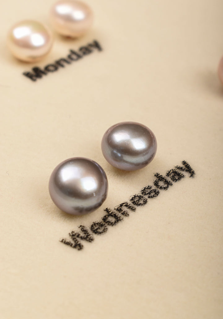 7 Color Pearls - Set of 7 earrings, Week Long Chromatic Journey with Pure Pearls