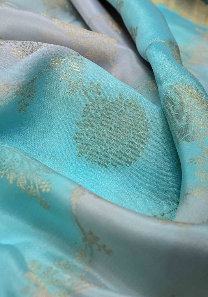 Pure Mysore Crepe Silk Saree with Rangkaat Style Pastel Shaded | SILK MARK CERTIFIED