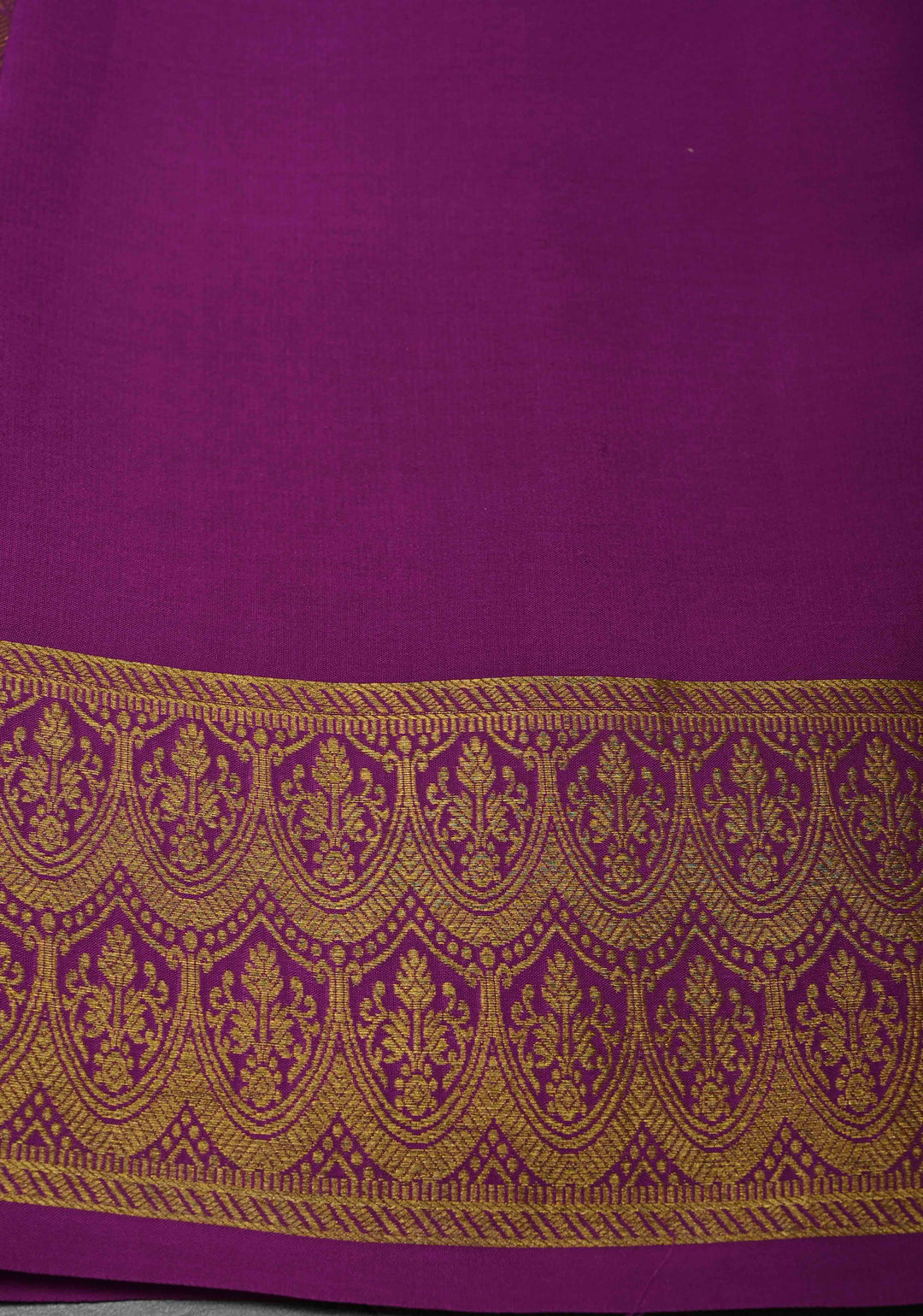 Cream Pure Mysore Crepe Silk Saree with Floral Digital Print and Half Muted Zari Brocade Border | Silk Mark Certified