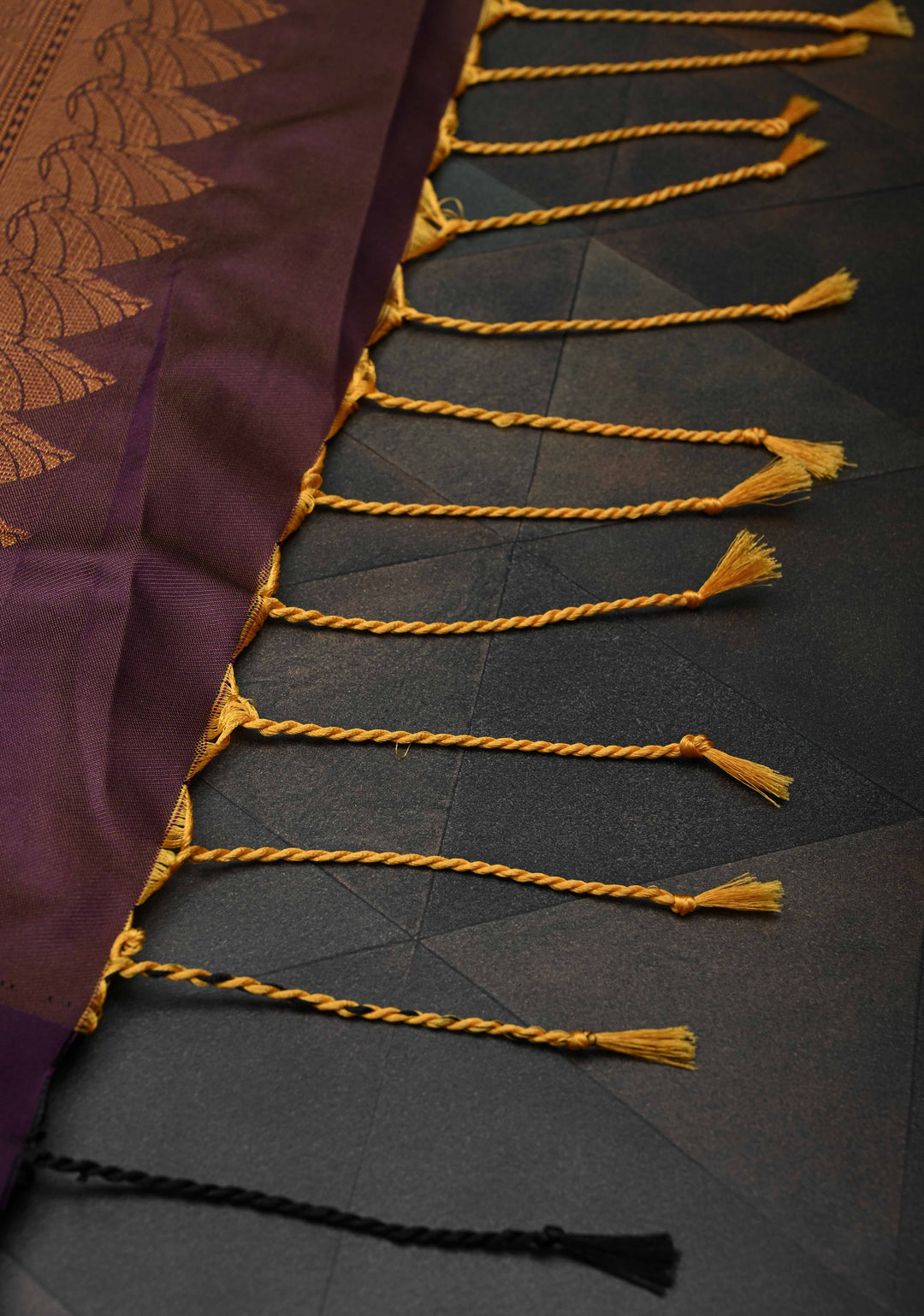 Brown Dual tone Kanchi Semi Silk Saree with Zari Buttas and Zari Border