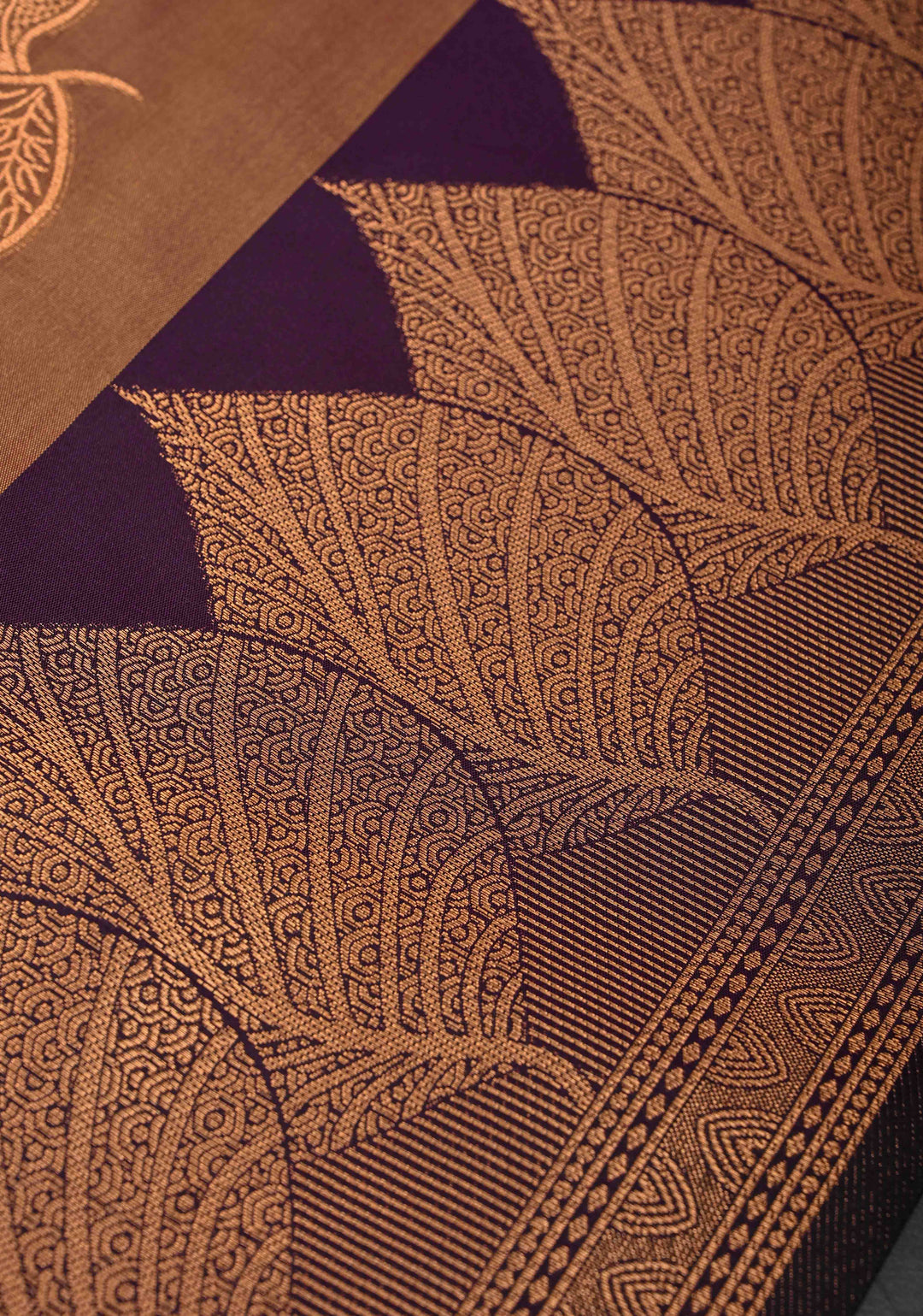 Brown Dual tone Kanchi Semi Silk Saree with Zari Buttas and Zari Border