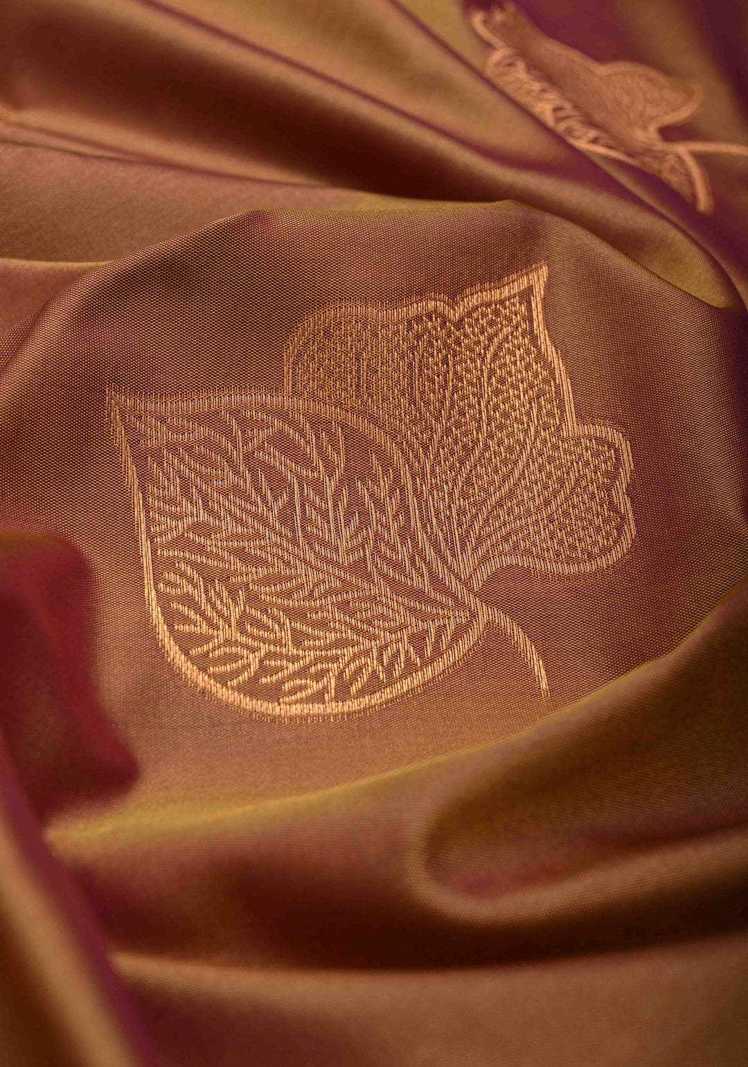 Brown Dual tone Kanchi Semi Silk Saree with Zari Buttas and Zari Border