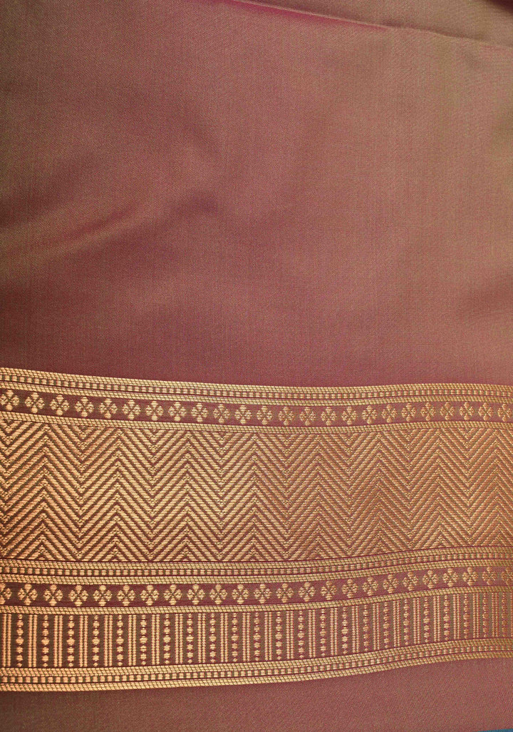 Peacock Blue Kanchi Semi Silk Saree with Zari Buttas and Mandala Motifs on Minimal Zari Border