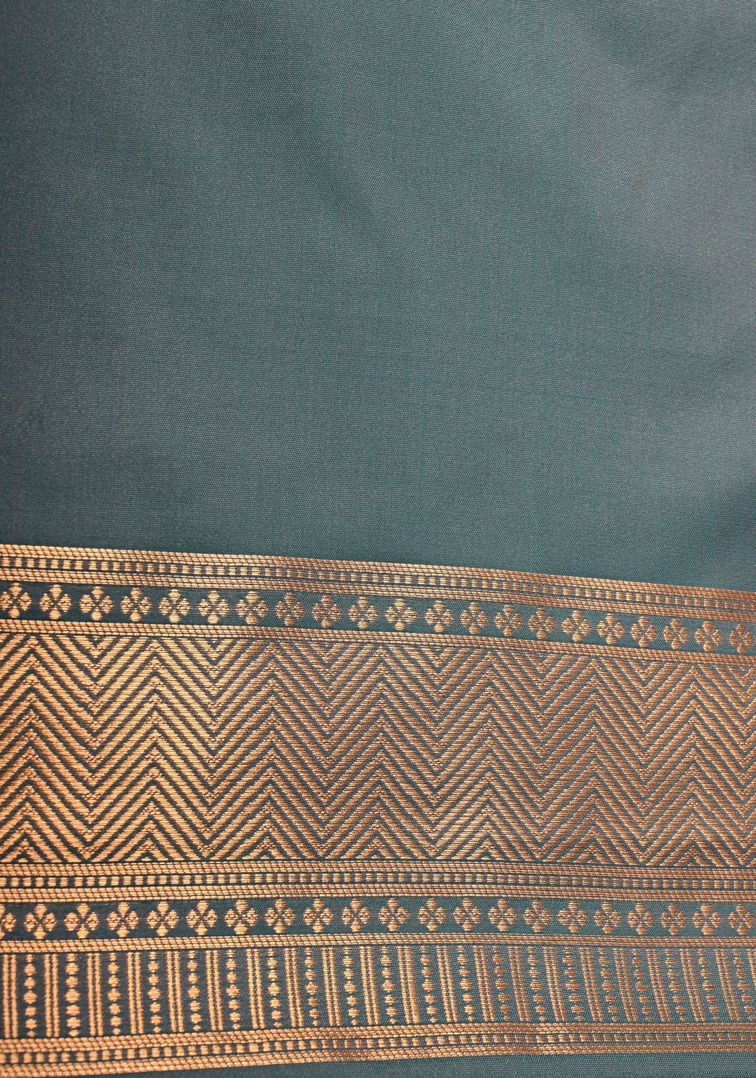 Copper Rose Kanchi Semi Silk Saree with Zari Buttas and Mandala Motifs on Minimal Zari Border