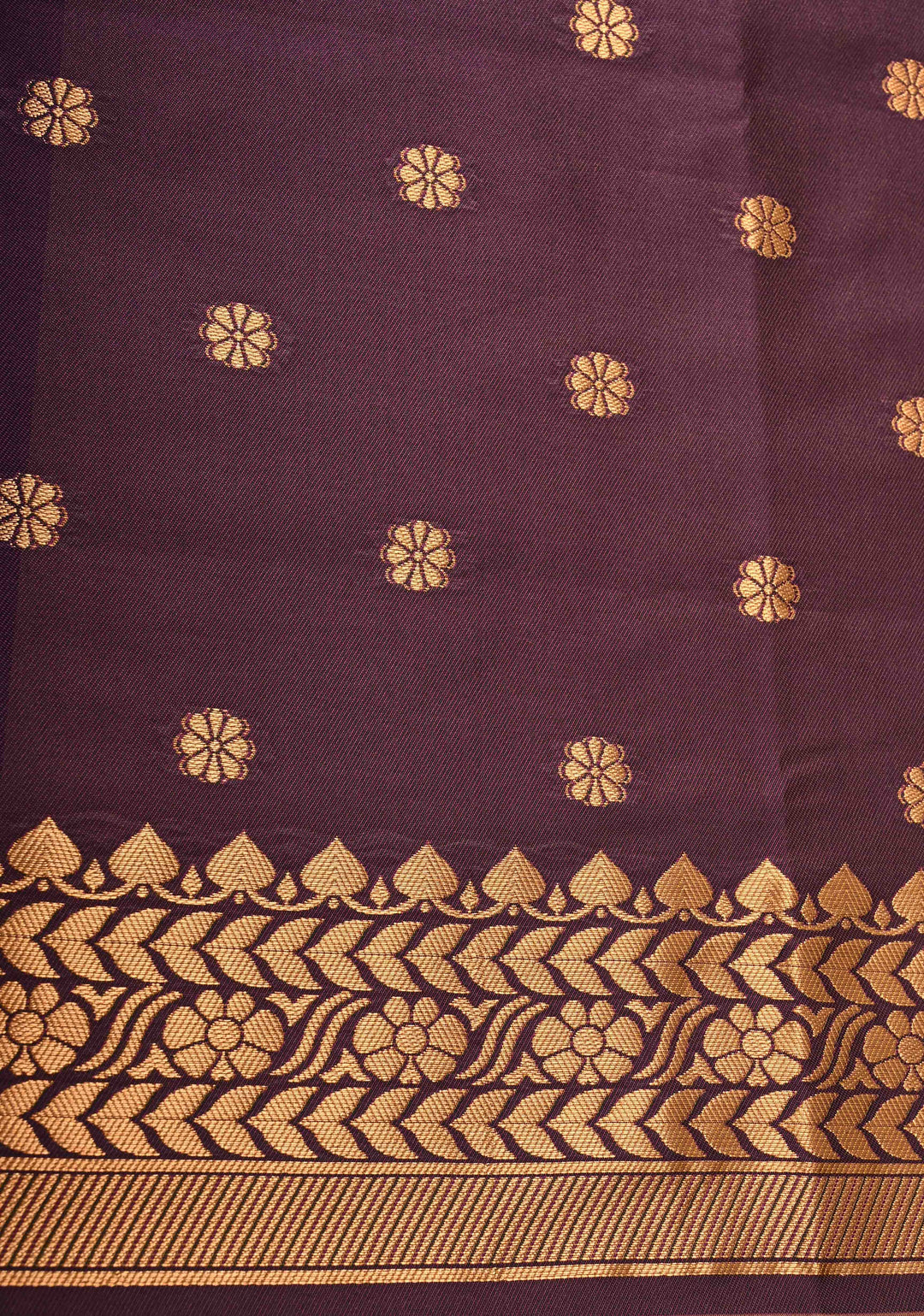 Pink Light Green Kanchi Semi Silk Saree with Floral Buttas and Contrast Zari Border
