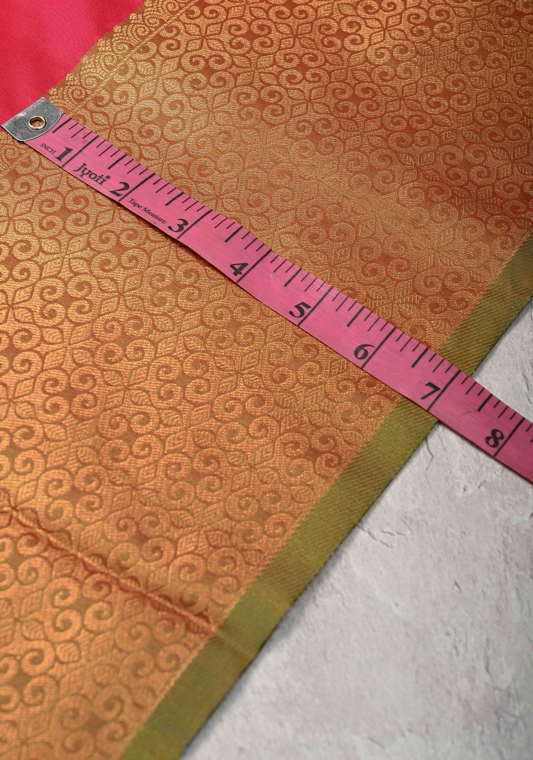 Amaranth Pink Kanchi Semi Silk Saree with Meenakari Floral Buttas and Contrast Zari Border