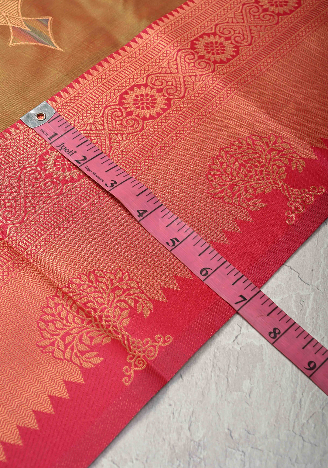 Green Dual tone Kanchi Semi Silk Saree with Meenakari Buttas and Zari Border