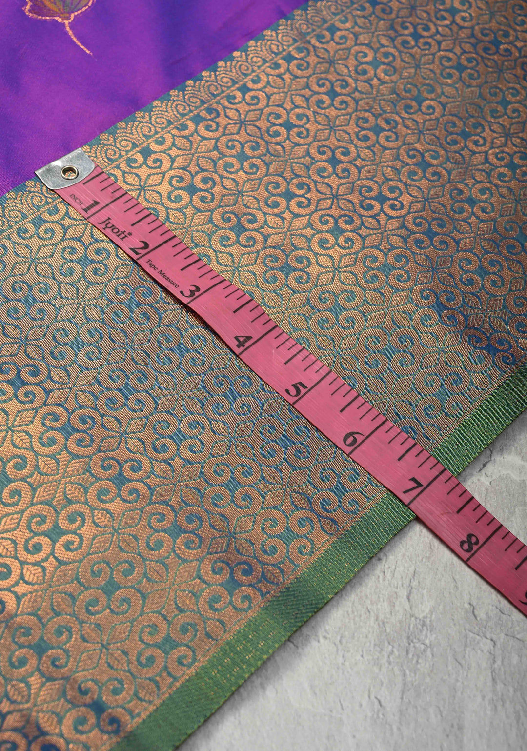 Purple Dual tone Kanchi Semi Silk Saree with Meenakari Floral Buttas and Contrast Zari Border