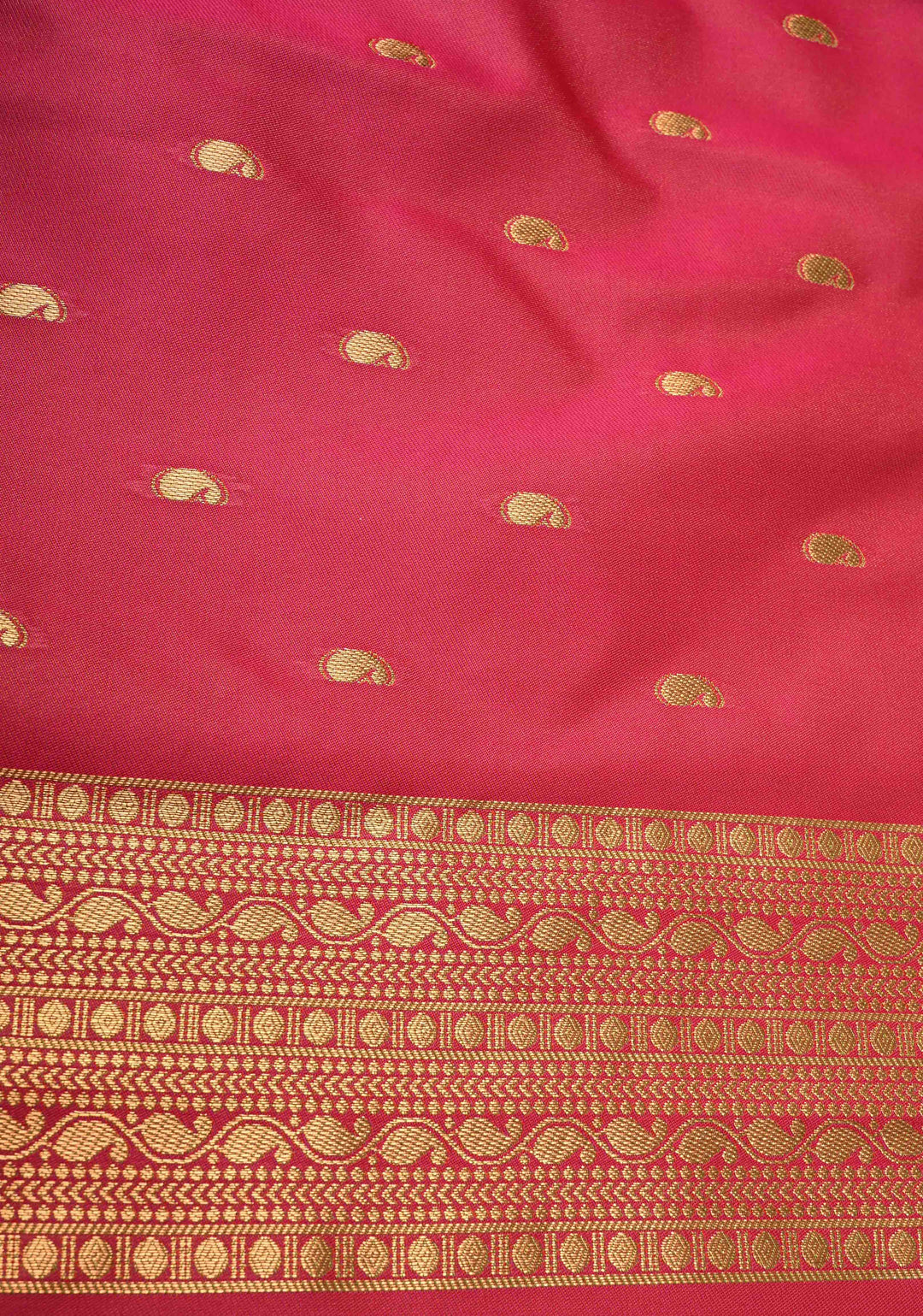 Green Dual tone Kanchi Semi Silk Saree with Peacock Buttas and Contrast Zari Border