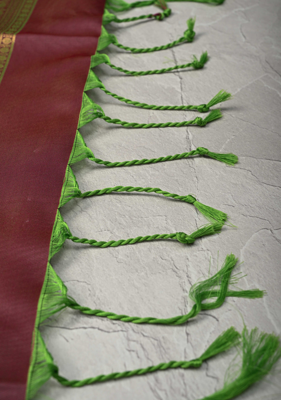 Sap Green Kanchi Semi Silk Saree with Peacock Buttas and Contrast Zari Border