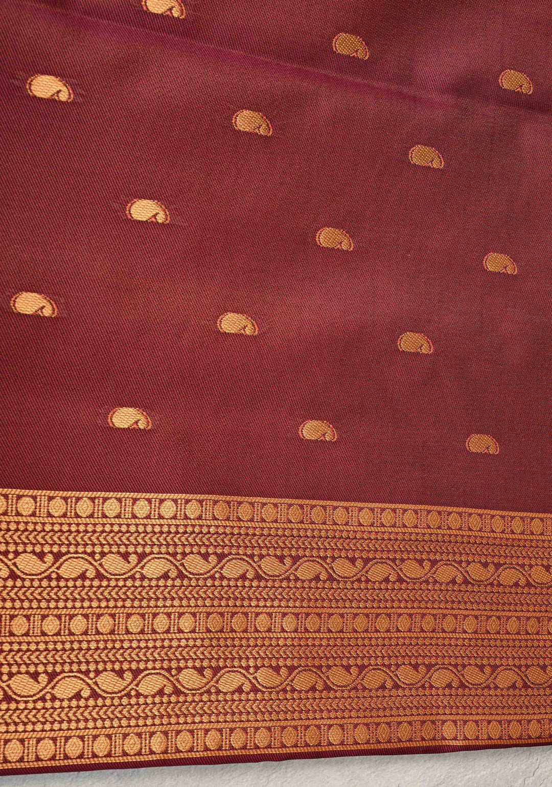 Pink Mustard Dual Tone with Pecock Buttas and Zari Border