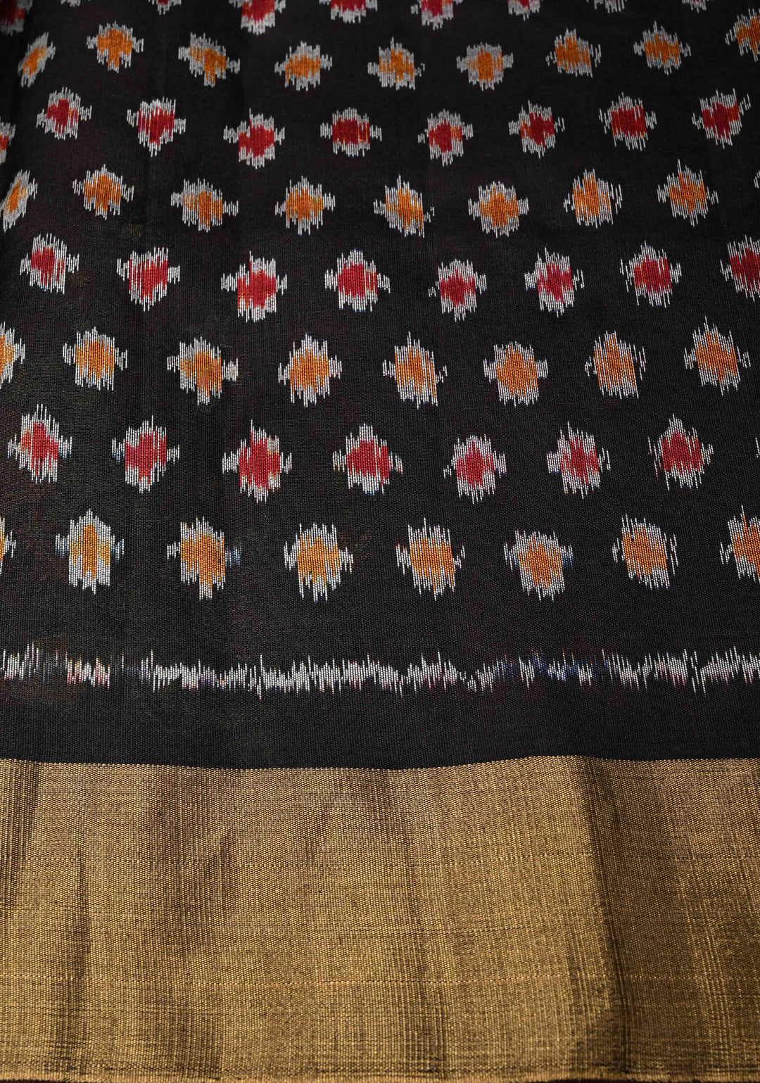 Purple Pure Raw Silk Saree with Floral Embroidery and Ikkat Pallu and Blouse Piece | SILK MARK CERTIFIED