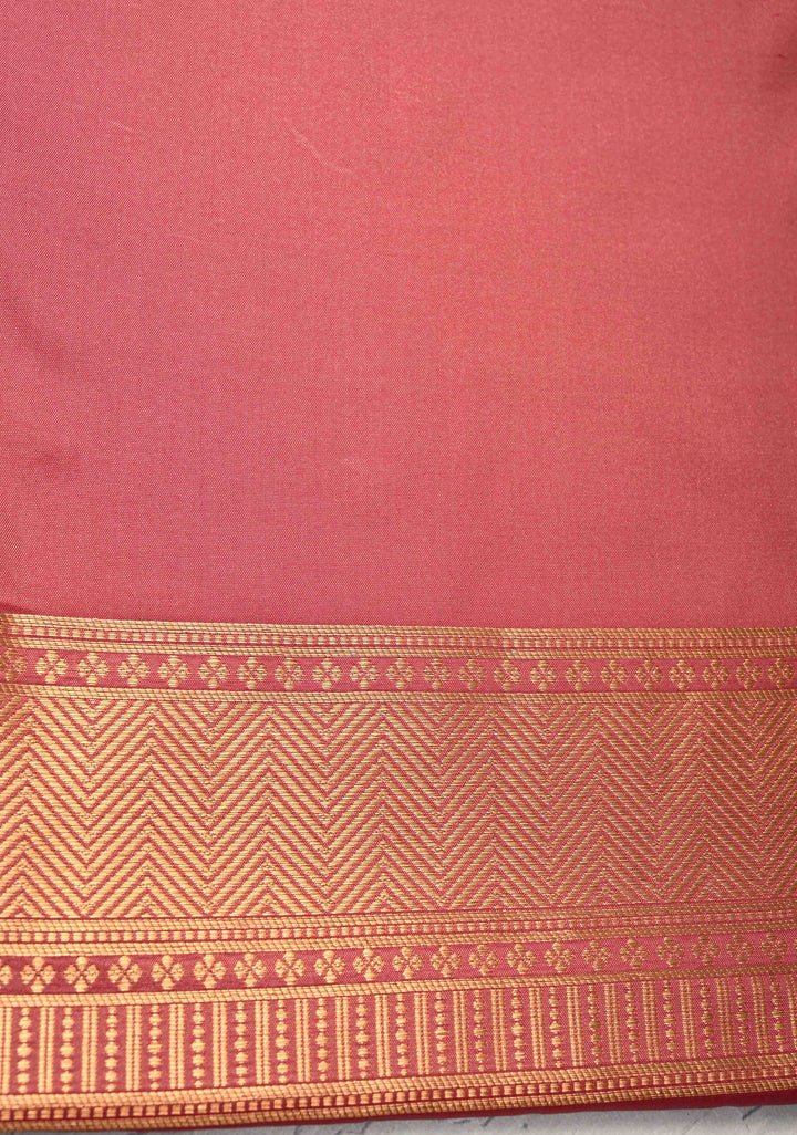 Sandalwood Kanchi Semi Silk Saree with Zari Buttas and Mandala Motifs on Border