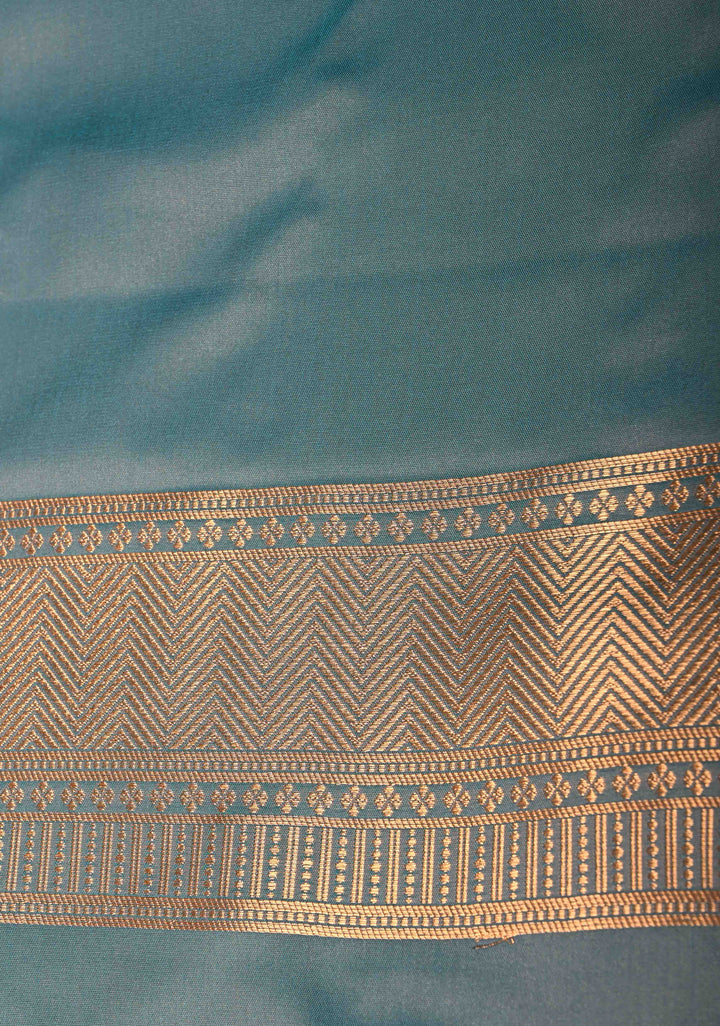 Copper Rose Kanchi Semi Silk Saree with Zari Buttas and Mandala Motifs on Border