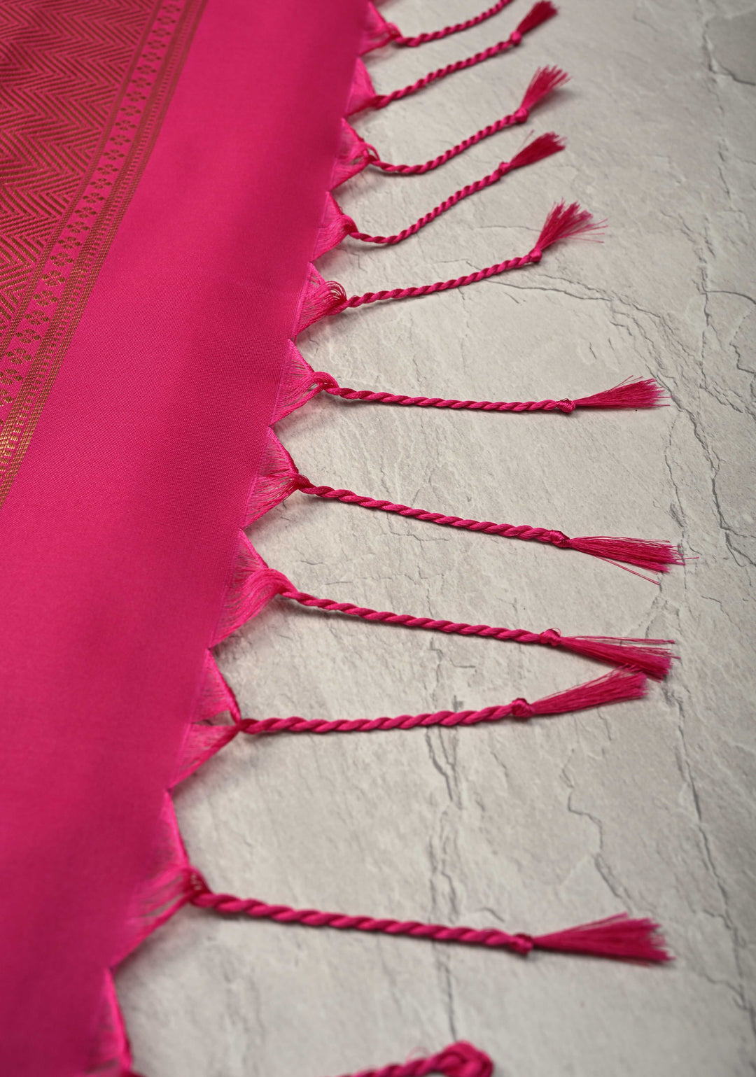 Plum Dual tone Kanchi Semi Silk Saree with Zari Buttas and Mandala Motifs on Border