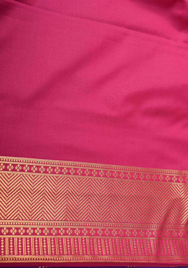 Purple Dual tone Kanchi Semi Silk Saree with Zari Buttas and Mandala Motifs on Border